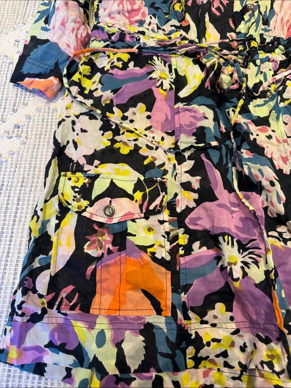 Diane Von Furstenberg Floral Tie-Waist swim cover up -M